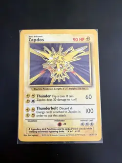 Pokemon TCG Zapdos Holo Rare Base Set 16/102 WOTC Vintage 1999 - Image 3