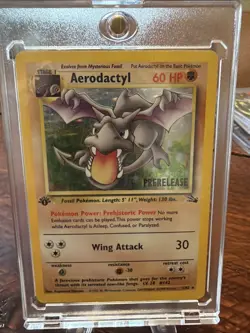Aerodactyl 1/62 Fossil Holo Rare Stage 1 60 HP Unlimited Pokemon TCG 1999 - Image 1