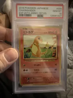 2016 Pokemon JPN Charmander #009 EXP. 20th Anniversary.-1st ED. PSA 10 - Image 1