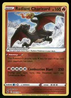 Radiant Charizard Crown Zenith 020/159 Radiant Rare Pokemon Card - Image 1