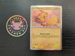 Pikachu 051/162 Stamped Pokemon Day 2026 Holo With Coin Pokemon Card - Image 1