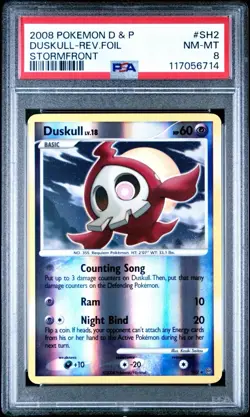 PSA 8 Duskull SH2 Shiny Reverse Holo Foil D&P Stormfront Pokemon 2008 (New Cert) - Image 1