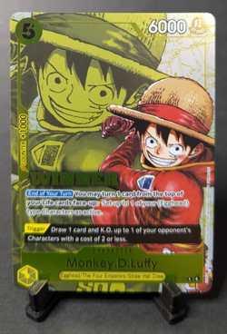 One Piece TCG Monkey D. Luffy P-106 Winner Foil Promo – NM - Image 1