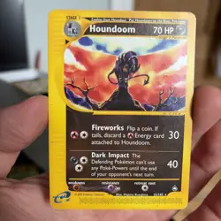 Houndoom 15/147 Aquapolis WOTC Pokemon card 2002 - Image 1