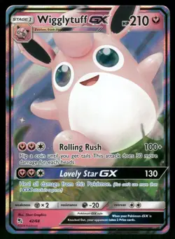 Wigglytuff GX Hidden Fates 42/68 Ultra Rare Pokemon Card - Image 1