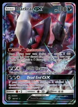 Darkrai GX SM - Burning Shadows 88/147 Ultra Rare Pokemon Card - Image 1