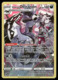 Galarian Obstagoon SWSH10: Astral Radiance TG10/TG30 Ultra Rare Pokemon Card - Image 1
