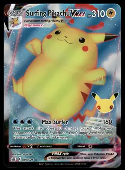 Surfing Pikachu VMAX Celebrations 009/025 Ultra Rare Pokemon Card - Image 1