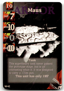 1995 The Last Crusade CCG: World War II Card Game Promo Card Armor MAUS (Crease) - Image 1