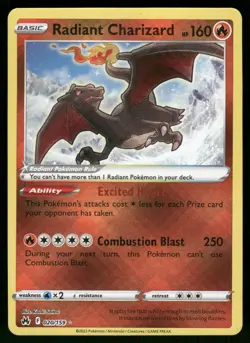 Radiant Charizard Crown Zenith 020/159 Radiant Rare Pokemon Card - Image 1