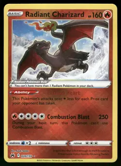 Radiant Charizard Crown Zenith 020/159 Radiant Rare Pokemon Card - Image 1