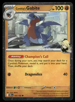 Cynthia's Gabite (Cosmos Holo) Promo 103/182 Pokemon Card - Image 1