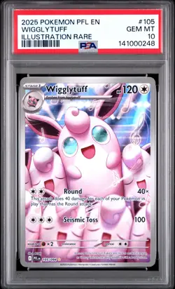 2025 POKEMON PFL EN-PHANTASMAL FLAMES ILLUSTRATION RARE #105 WIGGLYTUFF PSA 10 - Image 1