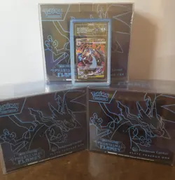 Lot of (3) Pokemon Center Phantasmal Flames ETB+TAG 888/1000 Charizard 8.5 - Image 1