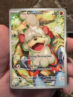 Pokemon Hisuian Growlithe 181/167 Twilight Masquerade Illustration Rare Holo En… - Image 1