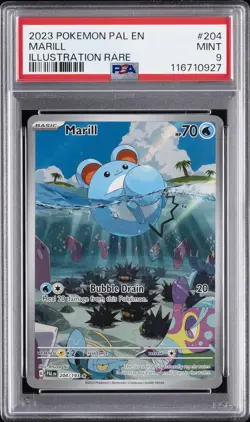 2023 POKEMON PAL EN-PALDEA EVOLVED ILLUSTRATION RARE #204 MARILL PSA 9 - Image 1