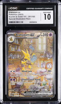 2023 POKEMON SCARLET & VIOLET 151 #201/165 ALAKAZAM EX CGC 10 GEM MINT - Image 1