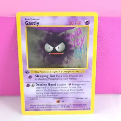 Pokemon Gastly 50/102 1st Edition Base Set Shadowless 1999 LP - Image 1