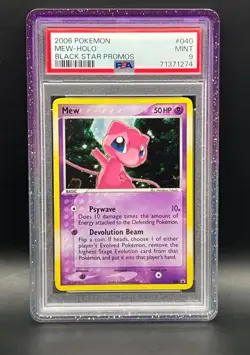 Mew #40 Holo- 2006 Pokemon Black Star Promo- PSA 9 Mint-LOW POP GRAIL - Image 1