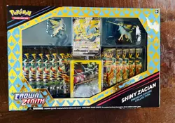 Pokemon Crown Zenith Shiny Zacian Premium Figure Collection Box 11 Booster Packs - Image 1