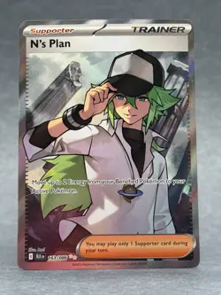 Pokemon - 163/086 N's Plan Trainer SV Black Bolt BLK Ultra Rare Holo NM TCG - Image 1