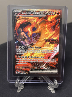 Pokemon TCG Team Rocket's Moltres ex 229/182 (Destined Rivals Stamp) SIR NM - Image 1