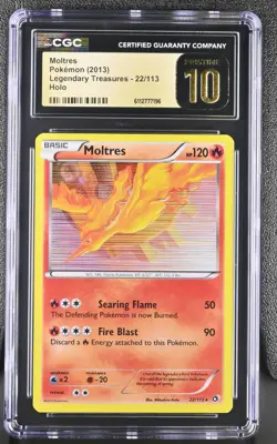 CGC Pristine 10 - Moltres #22 Pokemon Legendary Treasures - Image 1
