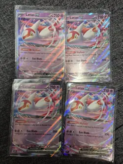 Pokemon Latias EX TCG 076/191 SV Surging Sparks Double Rare Holo Play Set Of 4 - Image 1