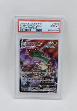 Pokemon Rayquaza VMAX TG20 Silver Tempest Full Art PSA 10 Holo 2022 - Image 1