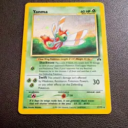 Pokemon Yanma Neo Discovery Holo Rare Card 17/75 60 HP Vintage 2001 - Image 1