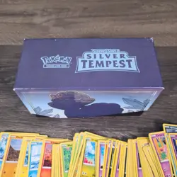 Lot of 450+ Assorted Pokemon Cards in Sword & Shield Silver Tempest Box - Image 2