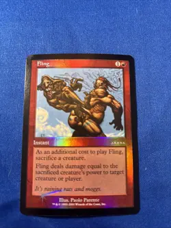 1x FOIL FLING x1 NM Unplayed 2001 Arena Promo MtG Magic fast shipping - Image 1