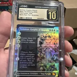 Summon: Knights of Round Borderless Final Fantasy Foil MTG CGC Pristine 10 Pop 1 - Image 1