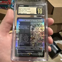 Summon: Knights of Round Borderless Final Fantasy Foil MTG CGC Pristine 10 Pop 1 - Image 2