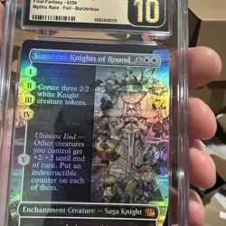 Summon: Knights of Round Borderless Final Fantasy Foil MTG CGC Pristine 10 Pop 1 - Image 5