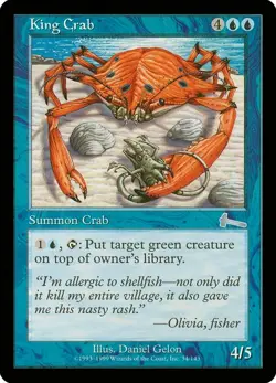 X 1 King Crab NM-M Urza's Legacy 034 MTG Magic The Gathering - Image 1