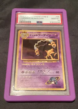 Sabrina's Alakazam PSA 10 Japanese Gym 2 Challenge From Darkness Pokemon - Image 1