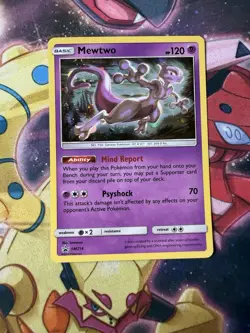 Mewtwo SM214 Sun & Moon Black Star Promo Cosmos Holo Pokemon Card - Image 1