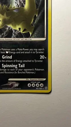 Pokemon TCG - Tyranitar - 30/100 - Rare - Stormfront [Lightly Played] - Image 4