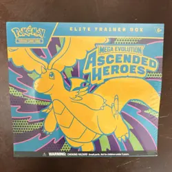 Pokemon Mega Evolution Ascended Heroes Elite Trainer Box Promo Sleeves Coin - Image 1