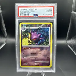2008 POKEMON DIAMOND & PEARL STORMFRONT #18 GENGAR-REVERSE FOIL PSA 8 - Image 1