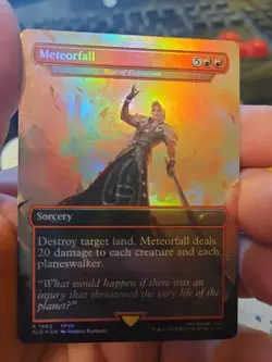 MTG Meteorfall (Star of Extinction)Secret Lair Drop Rainbow Foil Borderless Rare - Image 1