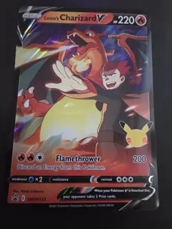 2021 POKEMON TCG LANCE'S CHARIZARD V SWSH133 CELEBRATIONS JUMBO PROMO HOLO NM - Image 1