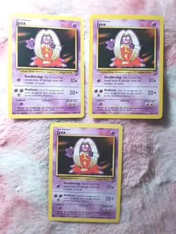 3X Pokemon Jynx 045/130 Uncommon Base Set 2 LP - Image 1