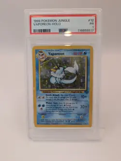 1999 Pokemon Vaporeon Holo Rare Jungle 12/64 Psa 1 - Image 1