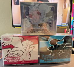Pokemon Center Black Bolt, White Flare & Chilling Reign ETB LOT SEALED w/cases - Image 1