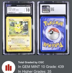 CGC 10 Pikachu 60/64 1st Edition Non-Holo Jungle 1999 Pokemon TCG WOTC Gem Mint - Image 1