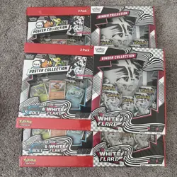 Pokemon TCG Sam’s Club White Flare Binder + Poster Collection - Lot of 3 Bundles - Image 1