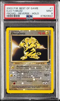 2003 POKEMON BEST OF GAME PROMO #1 ELECTABUZZ-REVERSE FOIL PSA 9 - Image 1