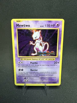 LP Mewtwo 51/108 XY Evolutions Prerelease Staped Black Star Promo Holo Pokemon - Image 1